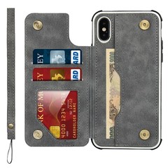适用于苹果x手机壳卡包可放公交卡iPhoneXR皮套XSmax带挂绳装卡套