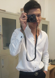 商务衬衫 晚宴宴会新郎礼服衬衣 拜耳法式立领衬衫 长袖修身白