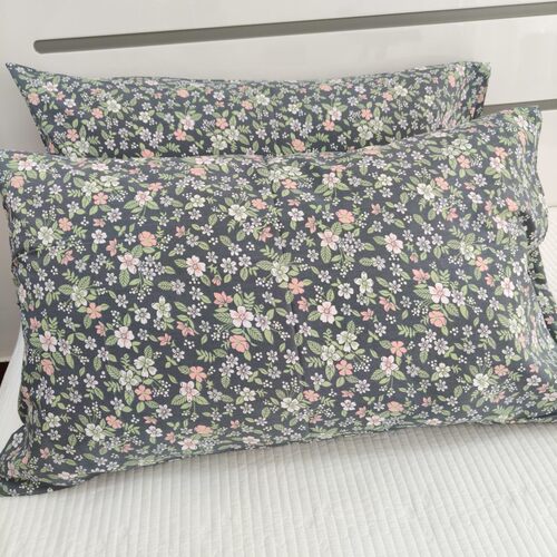 碎花田园风全棉枕套一对亲肤透气