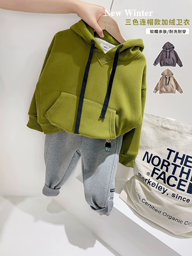 Детская модная демисезонная утепленная толстовка подходит для мужчин и женщин, бархатный лонгслив, в западном стиле