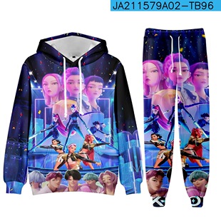 鲁米 猎魔女团 套装 HUNTR 佐依带帽卫衣束脚裤 POP 米拉