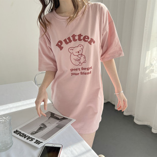 喂奶衣外出夏装 孕妇装 T恤时尚 外穿短袖 休闲上衣潮女 哺乳衣服夏季