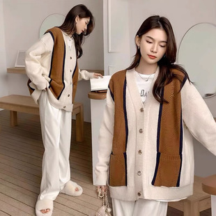 套装 外套春秋上衣阔腿裤 外出时尚 秋冬毛衣女开衫 两件套 款 孕妇秋装