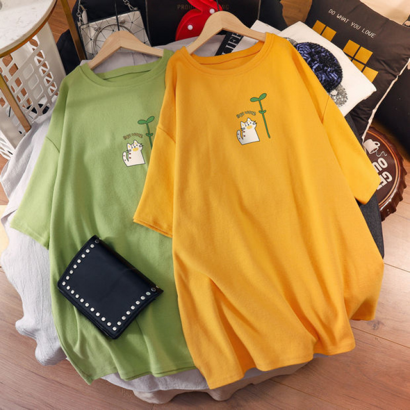 孕妇夏装短袖T恤纯棉宽松中长款