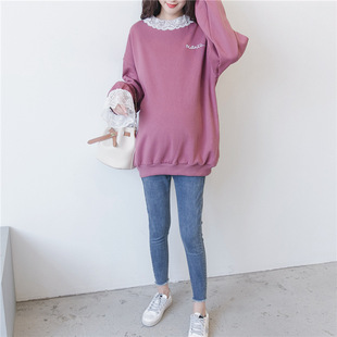 套装 时尚 冬装 孕妇装 加绒加厚卫衣外套 上衣中长款 秋款 秋装 秋冬款 款