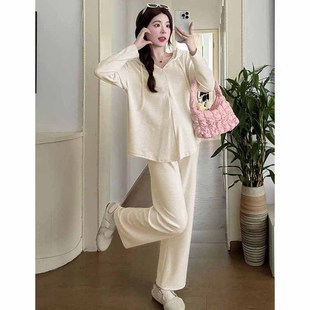 T恤慵懒风宽松遮肚显瘦通勤风上衣 半拉链连帽秋冬新款 孕妇装 韩版