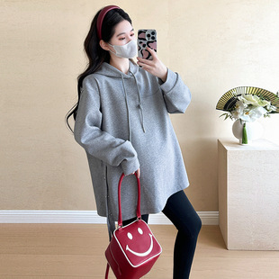 时尚 孕妇装 韩版 新款 连帽孕妇卫衣 2025秋季