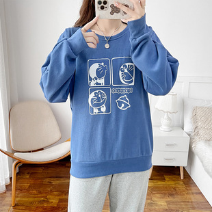 薄卫衣秋冬喂奶孕妇装 宽松哺乳衣春装 产后长袖 辣妈款 加绒 外出时尚