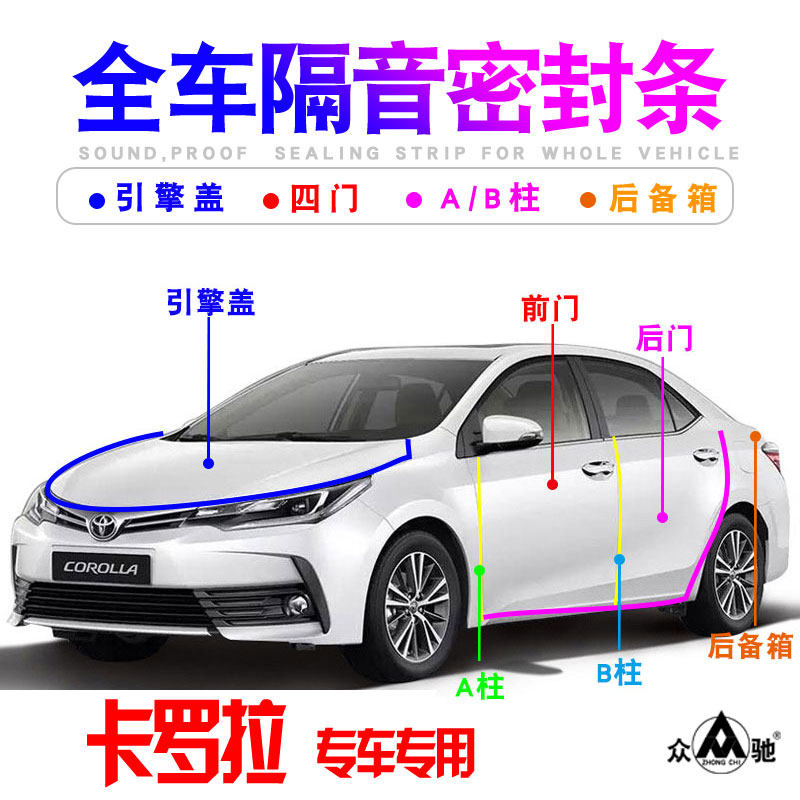 适用于丰田新老款专用车门隔音