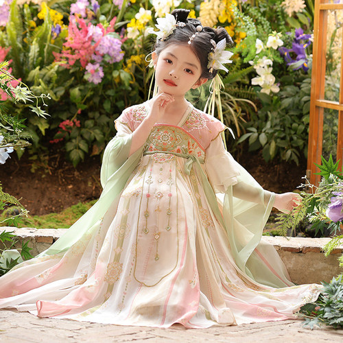 女童汉服夏季薄款古风公主连衣裙
