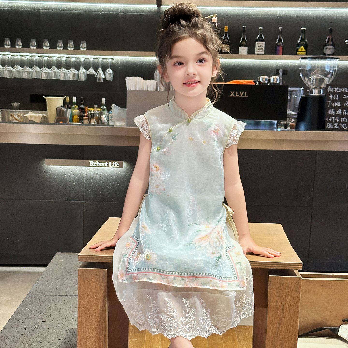 女童旗袍连衣裙夏季2026新款女孩中式裙子夏款儿童汉服国风公主裙