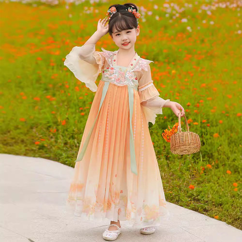 汉服女童夏季短袖古装连衣裙夏款