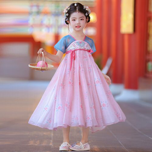 女童汉服夏季超仙古风公主连衣裙