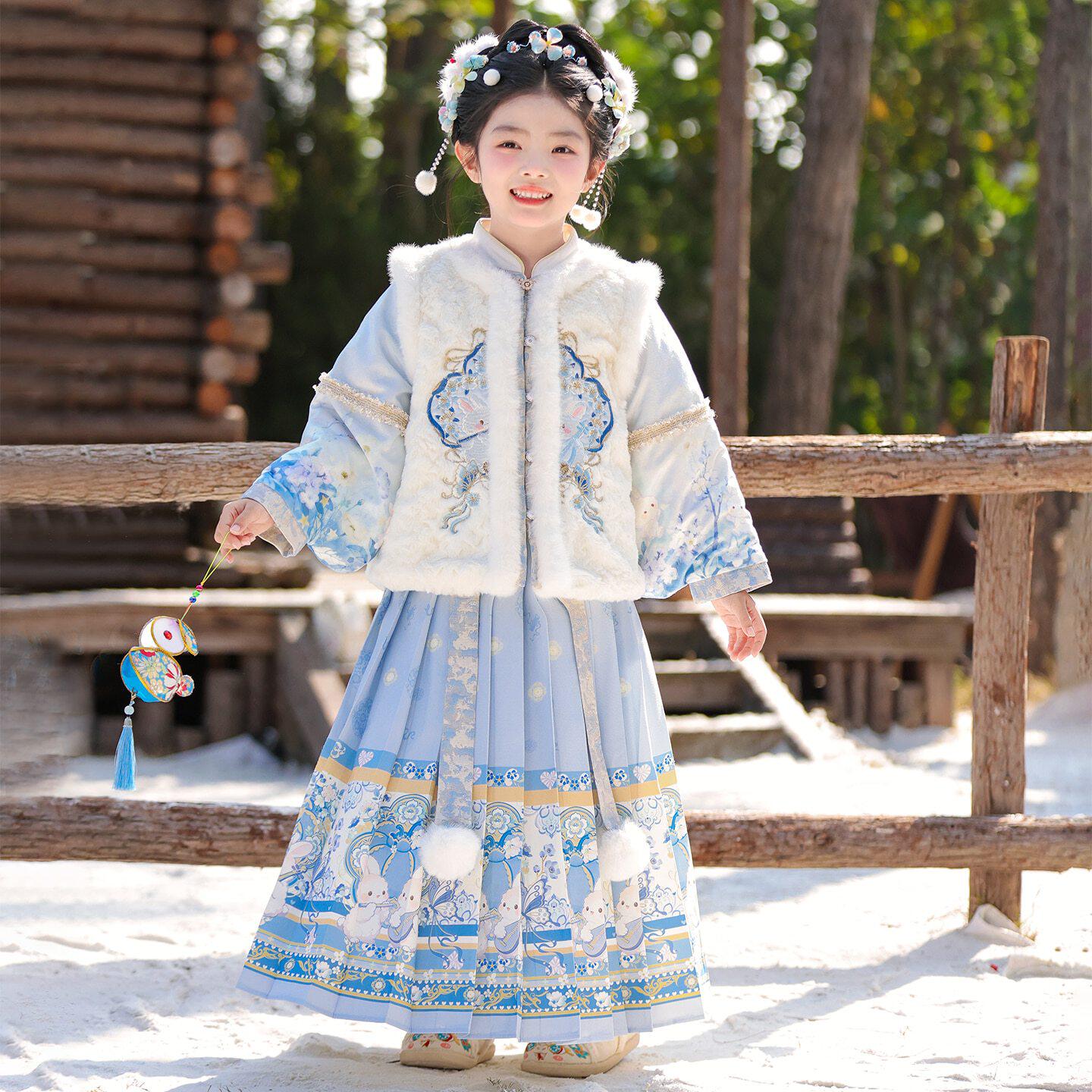 汉服女童冬季加厚唐装新年拜年服