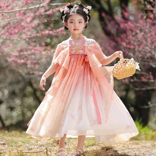 汉服女童夏季超仙女孩古装连衣裙