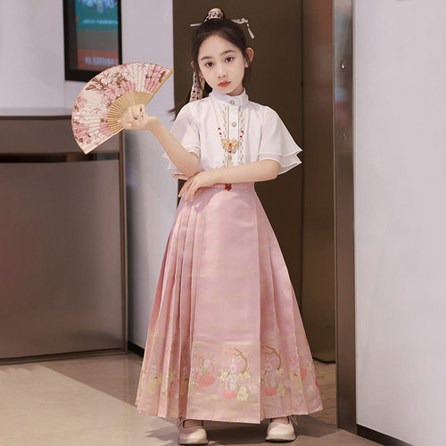 女童夏季马面裙中国风汉服古装