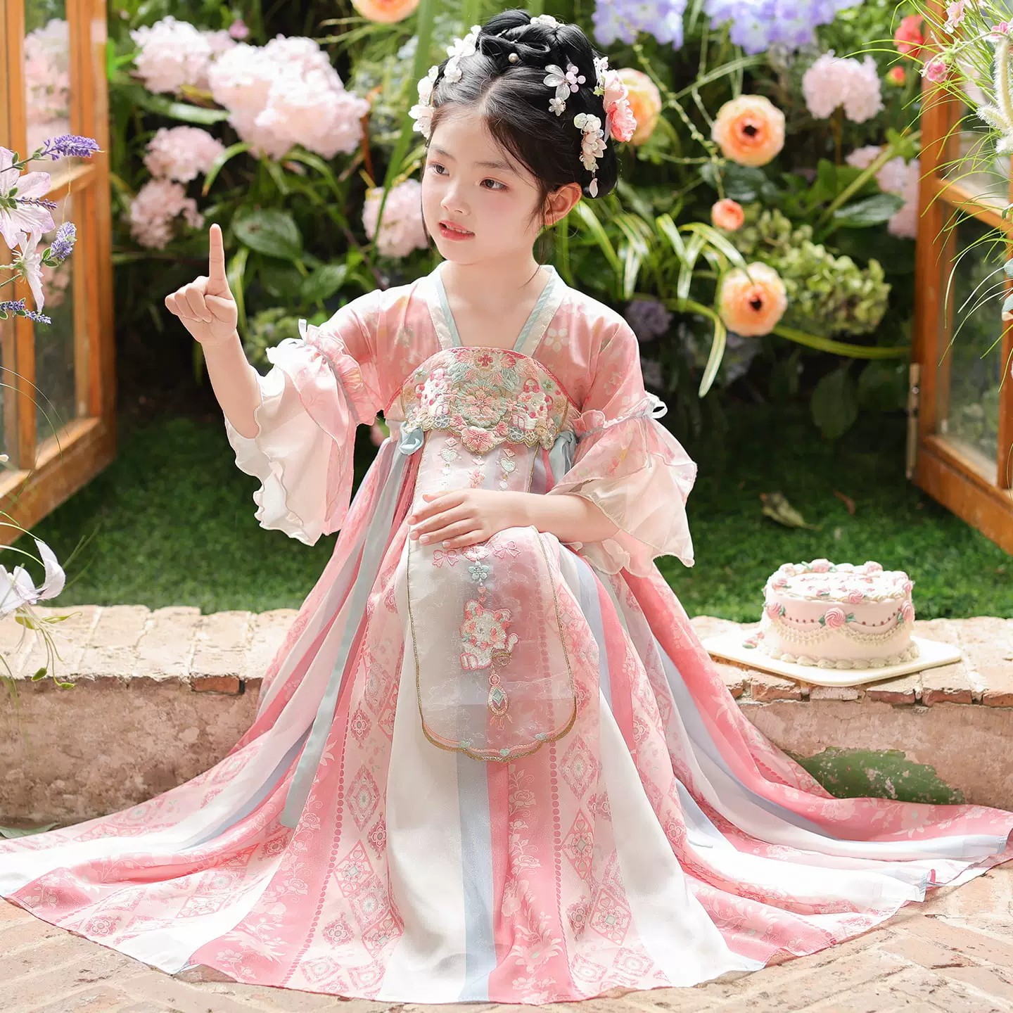 汉服女童夏季薄款绝美古装连衣裙图片