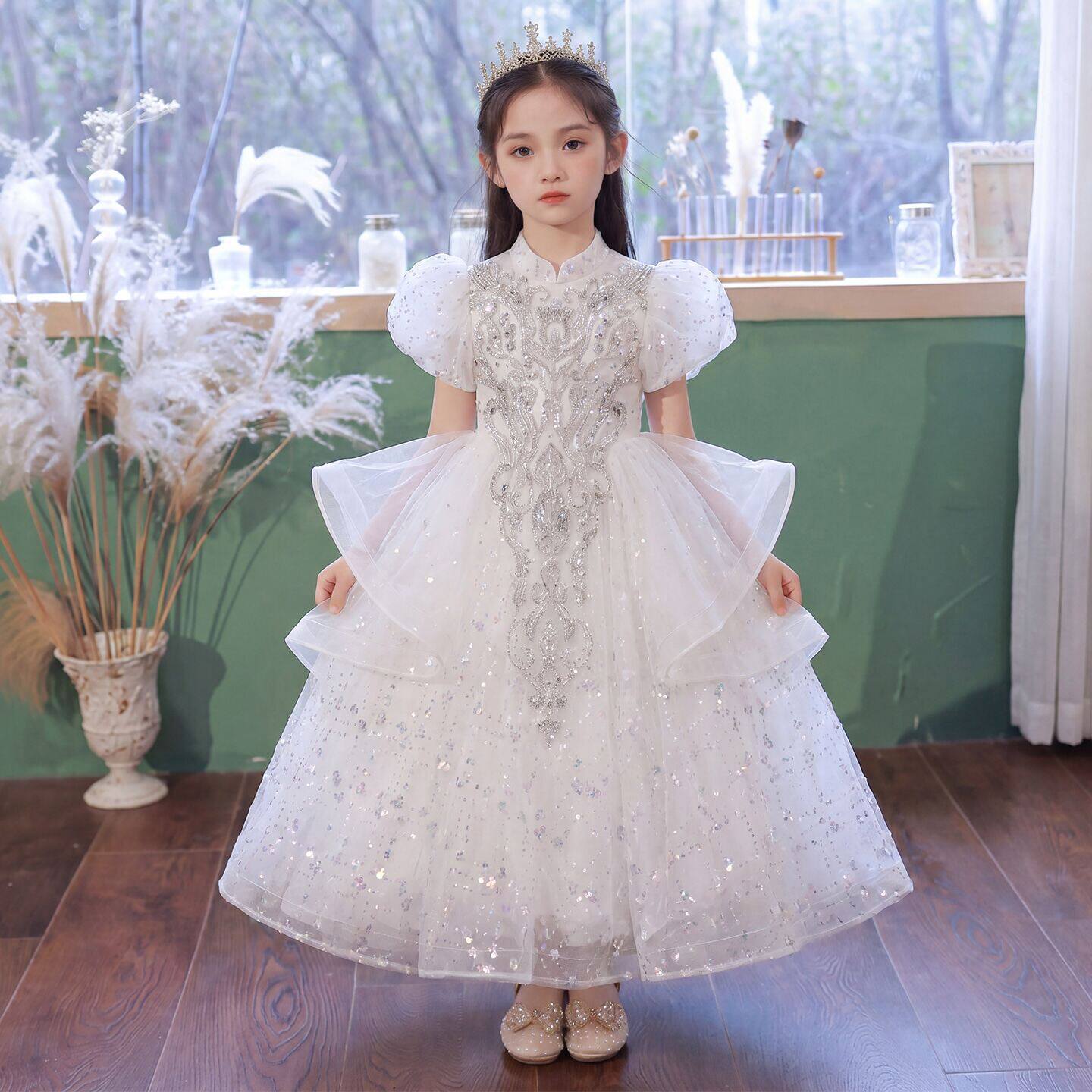 女童生日礼服夏季高端小众蓬蓬裙