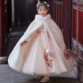 唐装 汉服女童冬装 冬季 儿童古装 国风新年拜年服 加绒连衣裙2026新款