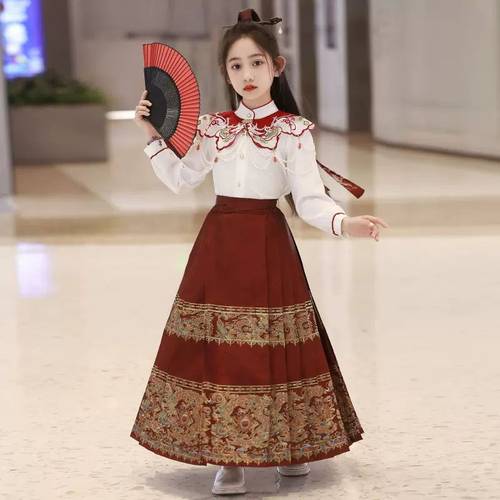 马面裙套装女童汉服秋季古风唐装