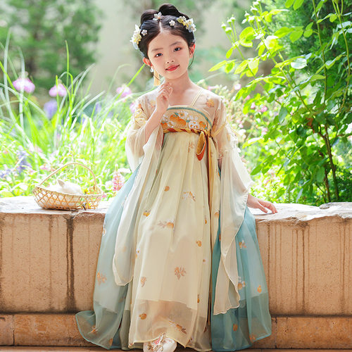女童汉服夏季薄款襦裙古装连衣裙