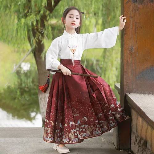 女童汉服中式马面裙套装春秋唐装