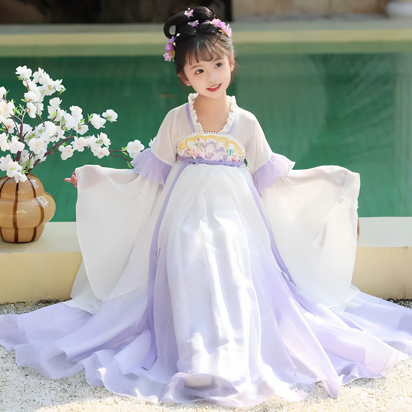 女童汉服春秋季中国风公主连衣裙