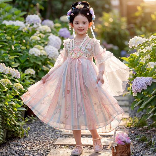 女童汉服夏季刺绣超仙中国风襦裙