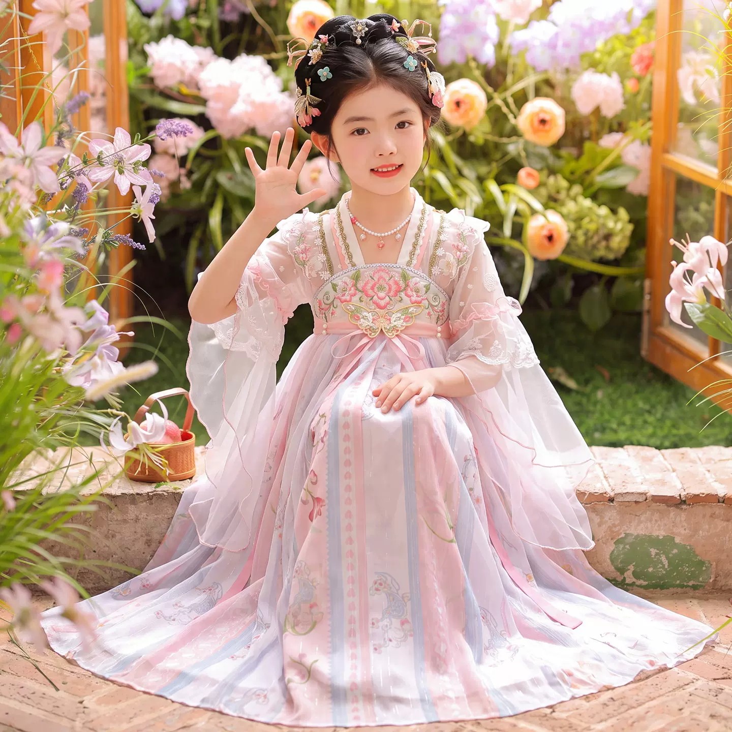 女童汉服夏季薄款绝美古装连衣裙图片