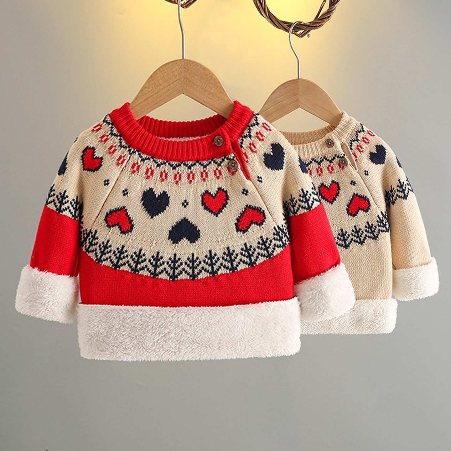 儿童毛衣加绒加厚秋冬款男女童针织毛线衣小童婴儿宝宝保暖打底衫,童装/婴儿装/亲子装,毛衣/针织衫,淘宝优惠券,粉丝福利购,淘宝优惠卷