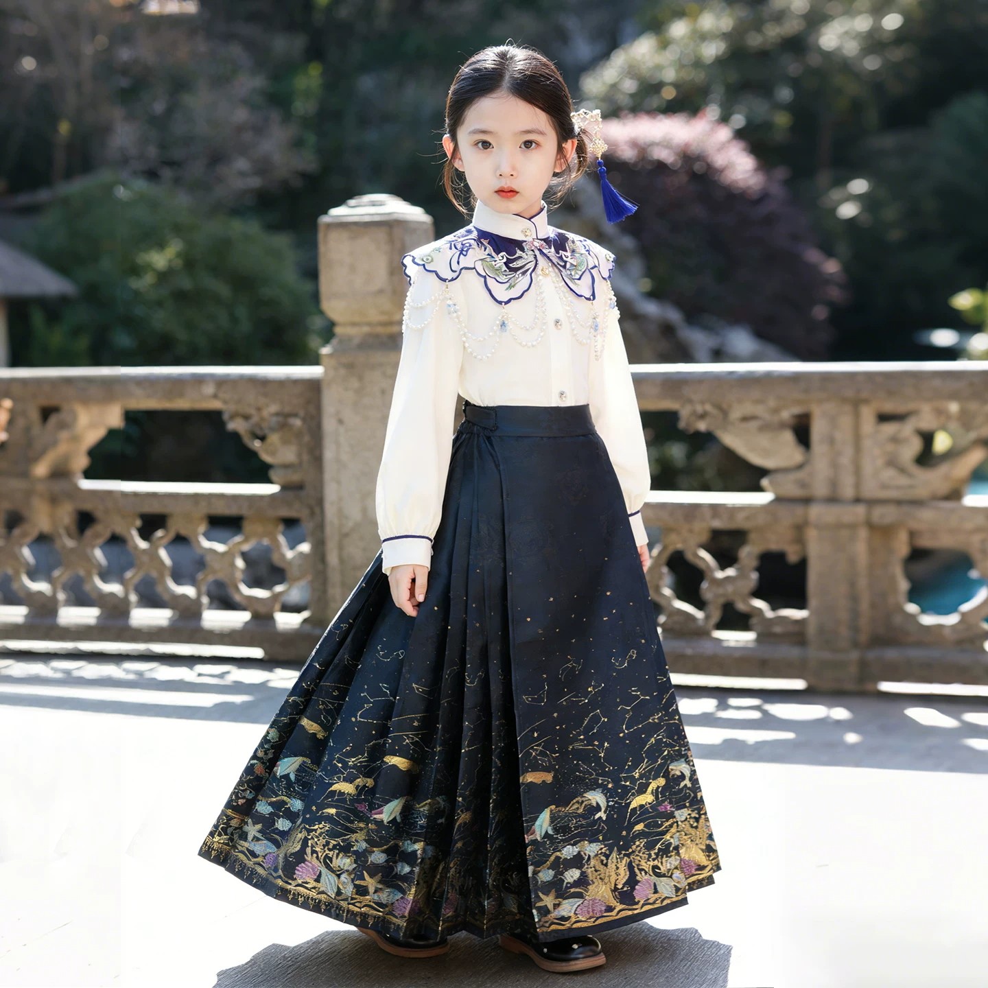 女童汉服马面裙套装春秋中式唐装