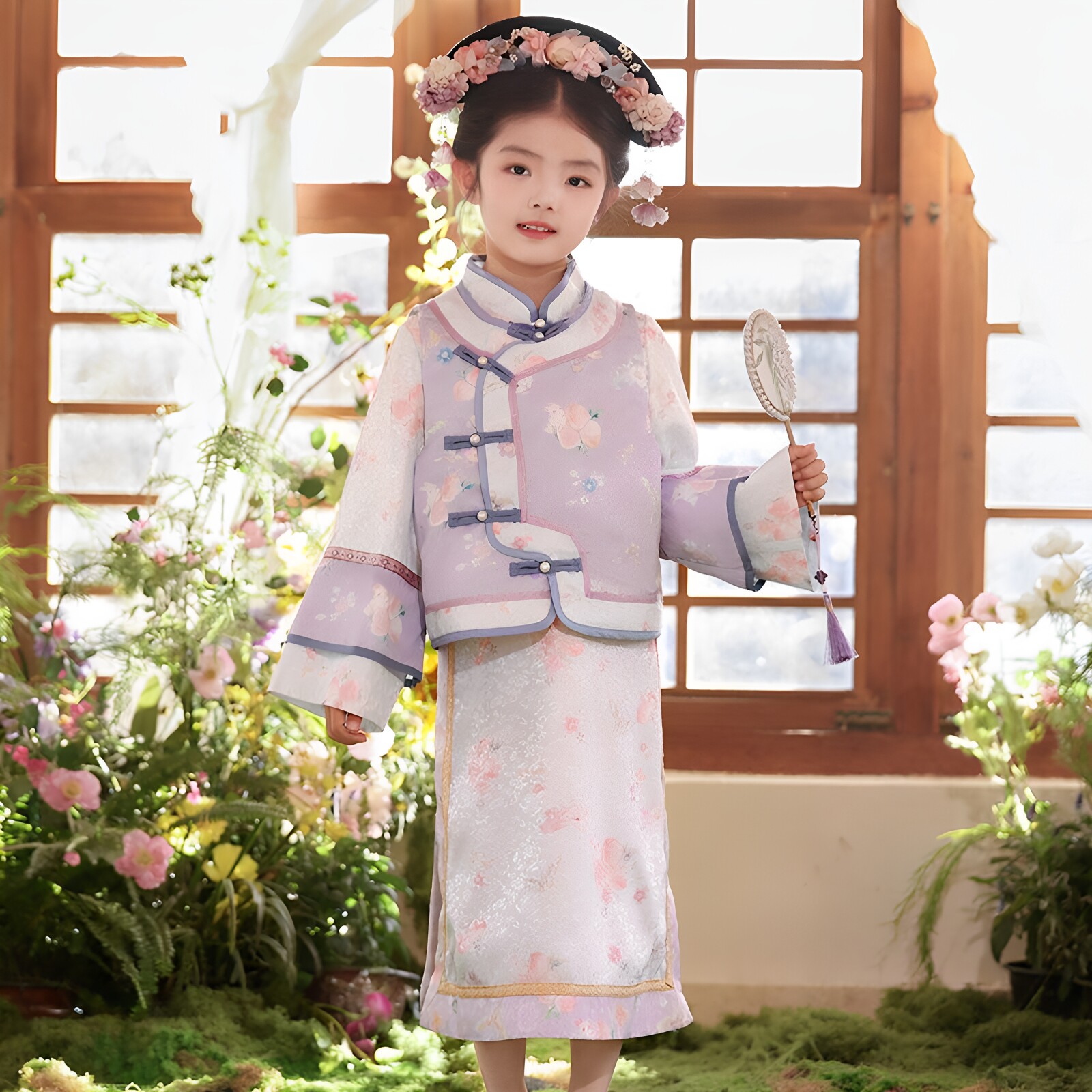 格格服女童汉服宫廷风清朝唐装