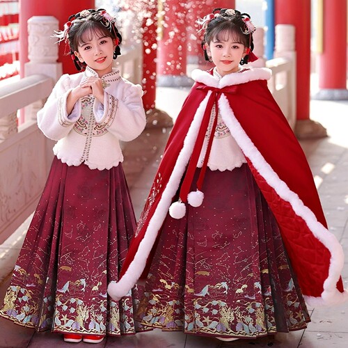 汉服女童秋冬中国风马面裙拜年服