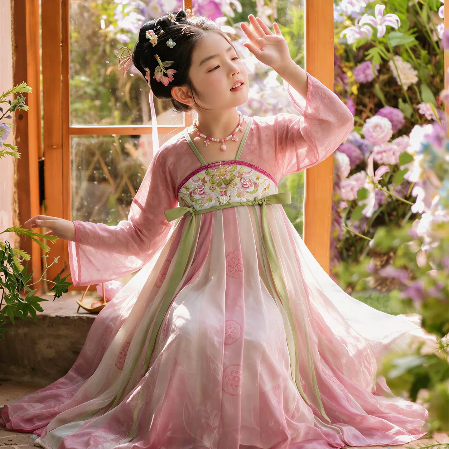 汉服女童秋装超仙古风绝美古装裙