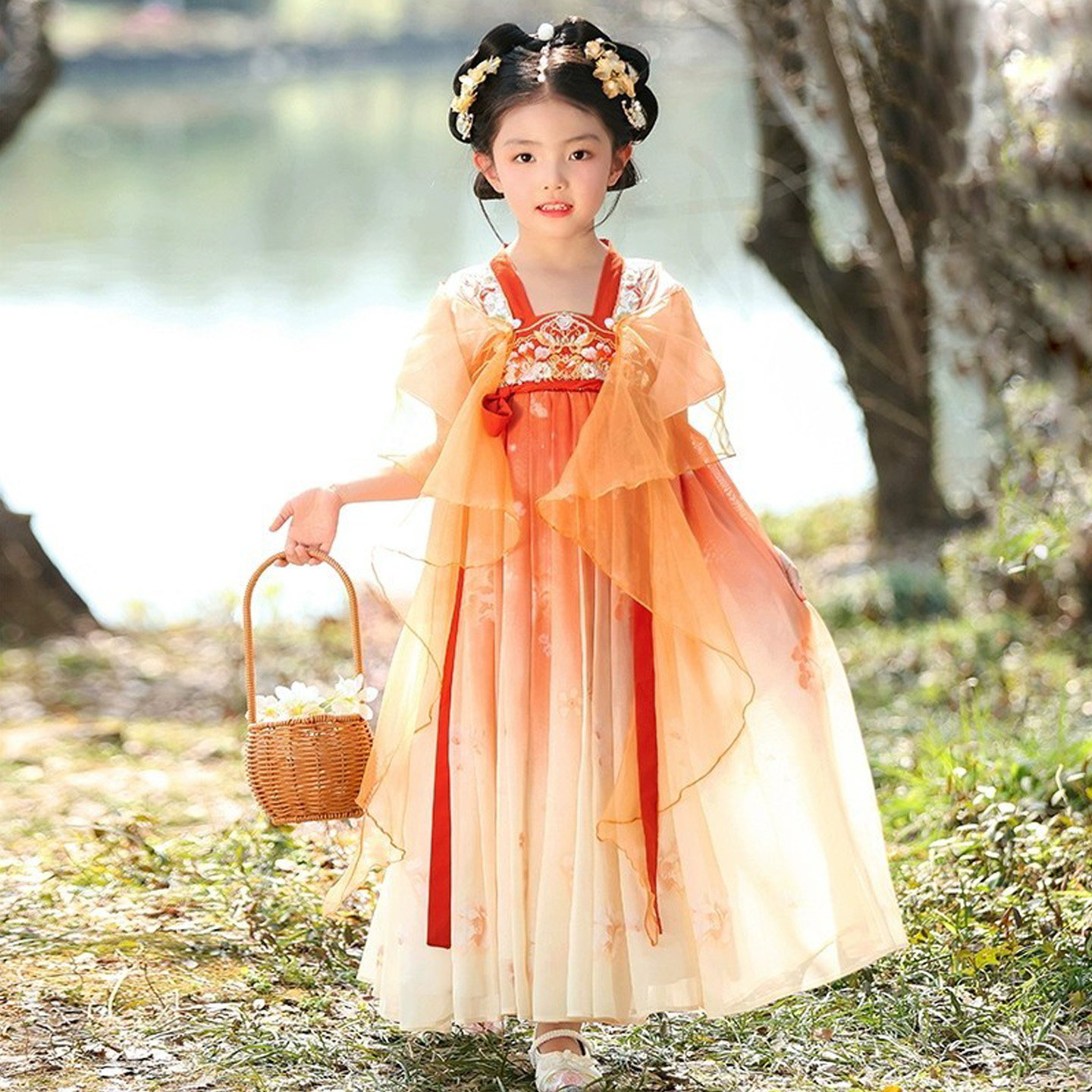 女童汉服短袖夏季薄款超仙连衣裙