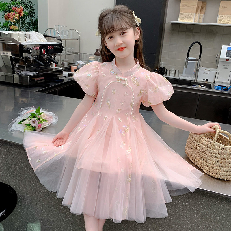 女童汉服夏季短袖旗袍裙2026新款儿童中式古装夏装女孩公主连衣裙