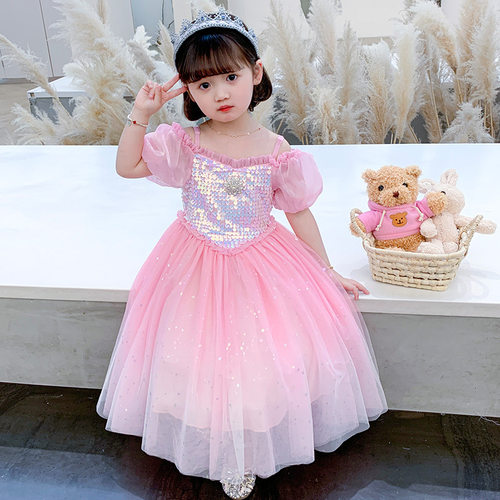 女童吊带裙夏季露肩爱洛公主裙