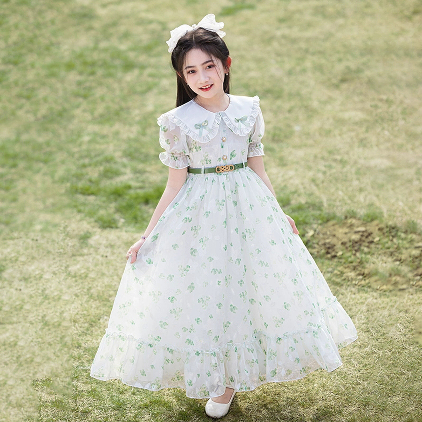 女童雪纺连衣裙夏季2026新款儿童洋气公主裙夏装小女孩度假沙滩裙