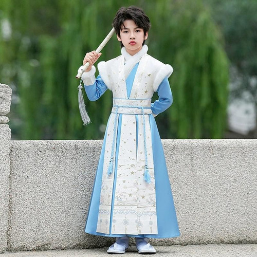男童汉服飞鱼服男孩唐装加厚古装