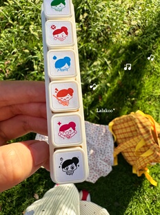 Lala六联印章日常手帐打卡记录心情按钮式印章可拆卸实用可爱卡通