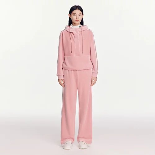 李宁LI-NING 1990女子2025新款宽松套头连帽卫衣AWDV662-1