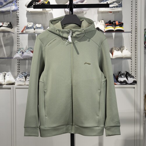 李宁运动外套男子2025春季新款健身系列休闲开衫连帽卫衣AWDV125