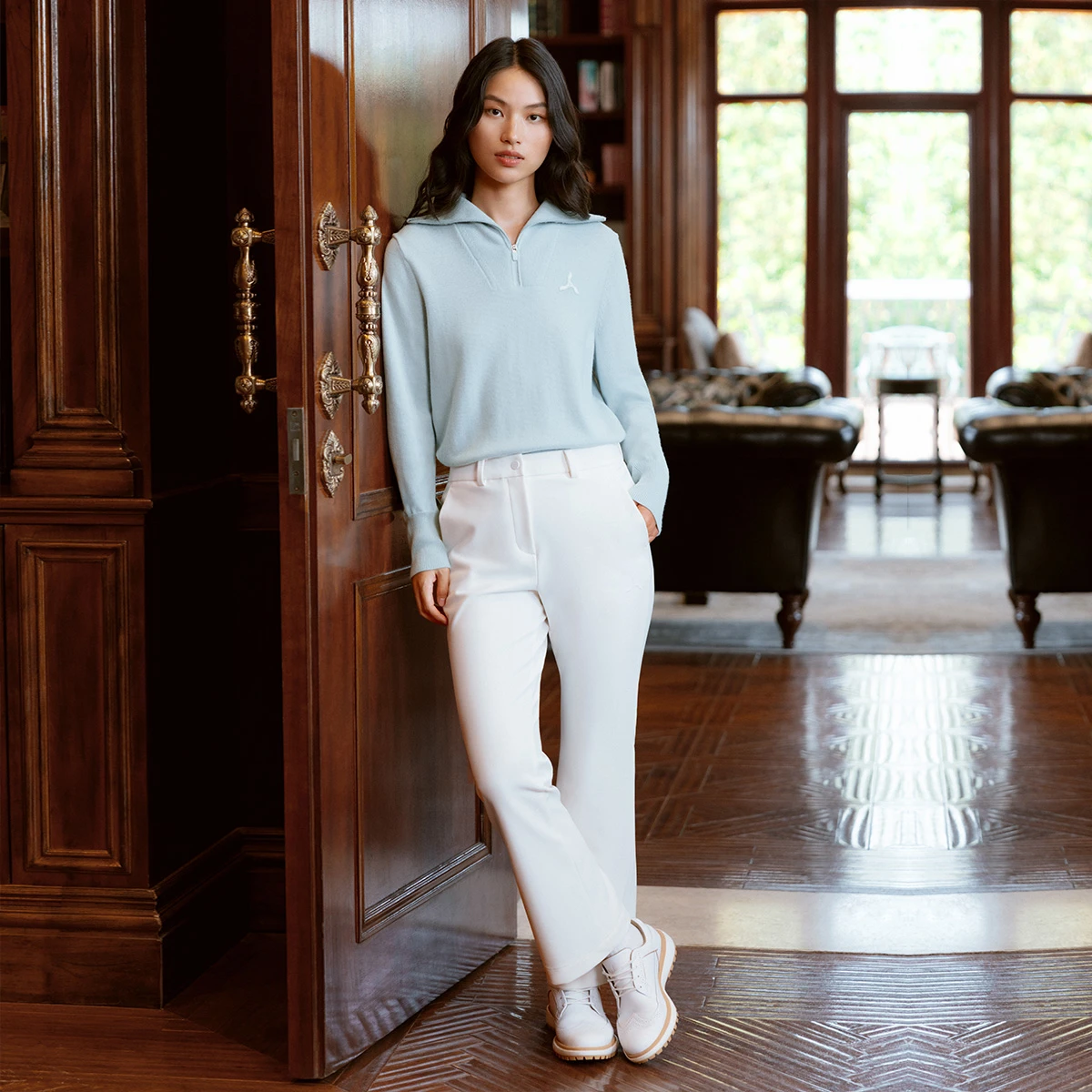 李宁LI-NING 1990女子2025新款套头编织衫AMBV478-2