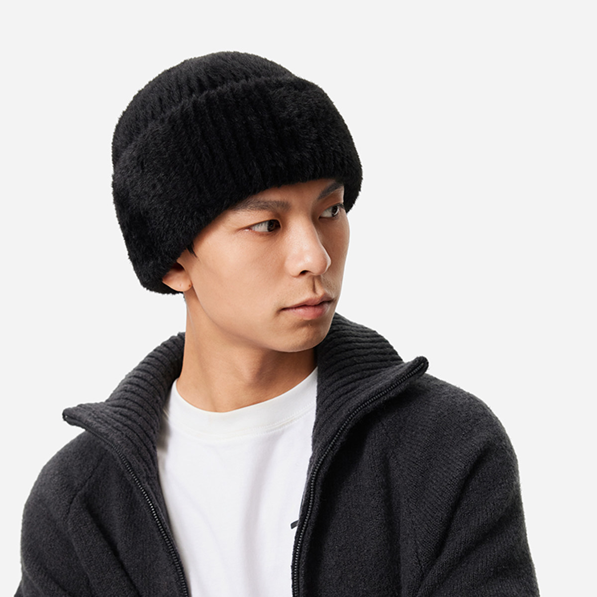 李宁运动生活系列男女款休闲百搭加绒保暖翻边针织帽AMZU083