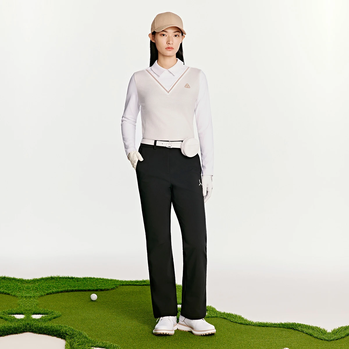 李宁LI-NING 1990女子2025新款长袖POLO衫APLV396-4