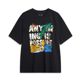 男款 宽松休闲圆领半袖 2024夏季 男士 透气T恤男AHSU707 新款 李宁短袖