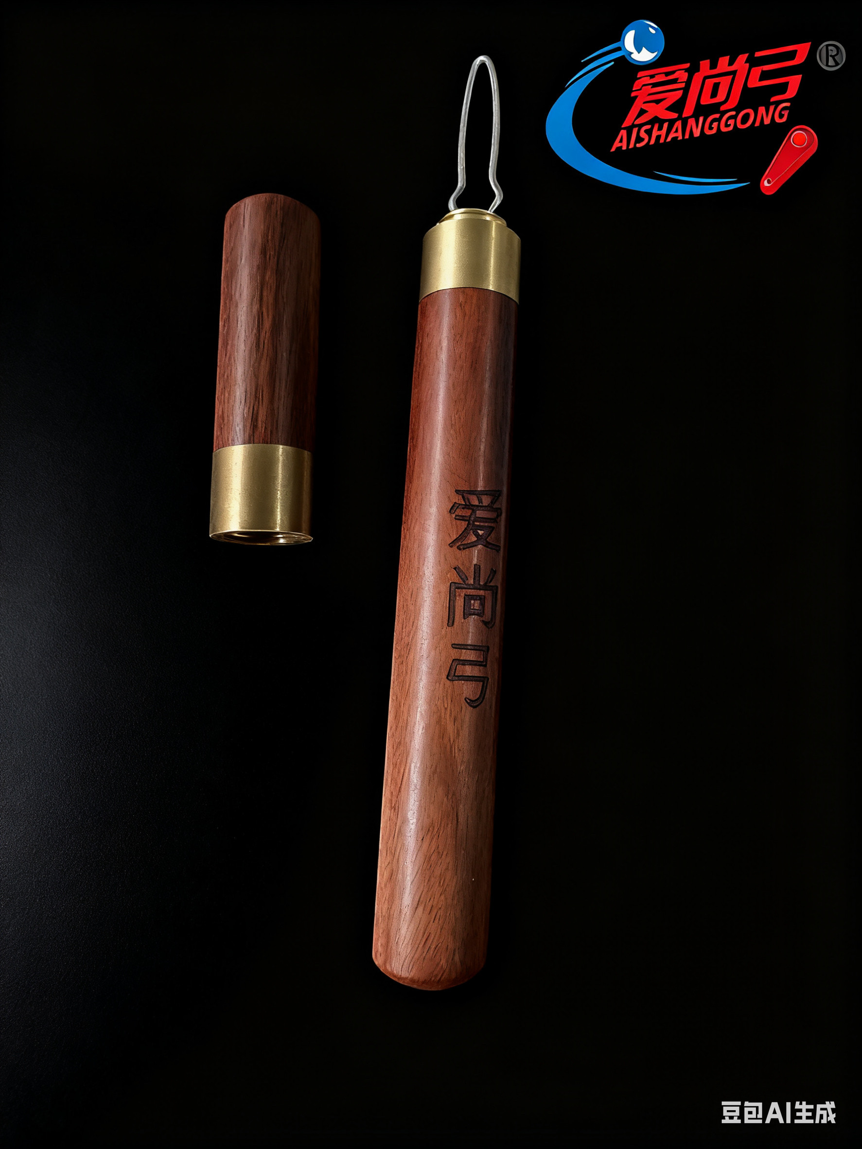 爱尚弓新款梨花木实木八字套绑皮筋工具皮筋助手铜钩弹弓配件