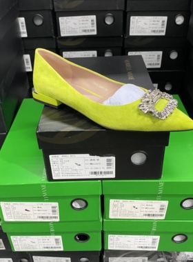 美国设计师买手高奢品牌K羊皮浅口时尚气质平底单鞋3062绿色