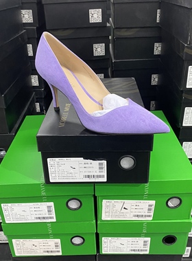 美国设计师买手高奢品牌G简约羊翻皮尖头单鞋1110紫色