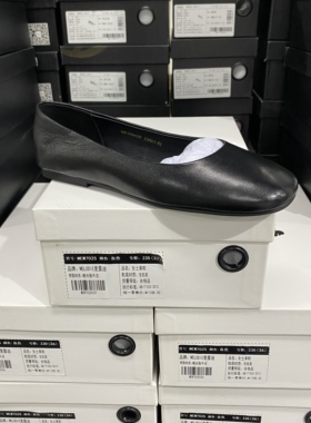 实体专柜意大利设计师轻奢品牌羊皮芭蕾平底方头中式单鞋6426黑色